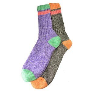 Twisted Marled Colorful Cotton Men Crew Socks